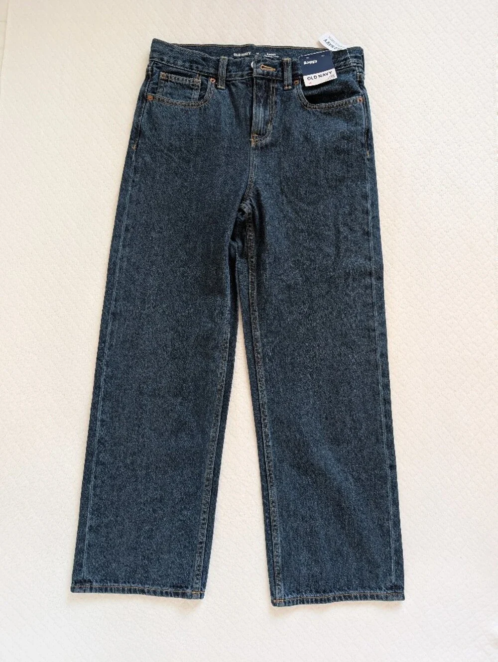 Old Navy NWT Dark Wash Blue Kids Boys size 14 5 pocket Baggy Jeans